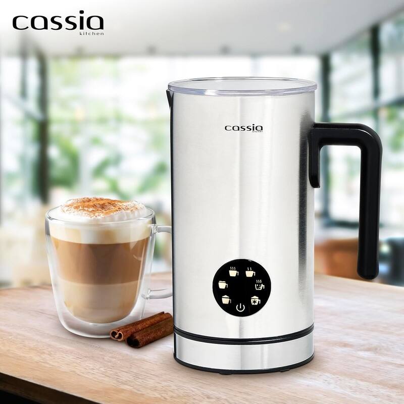 Cassia Electric Milk Frother with 5-in-1 Functions 550W, Digital Touch Screen Control, 160ML Frothing & 300ML Heating Capacity