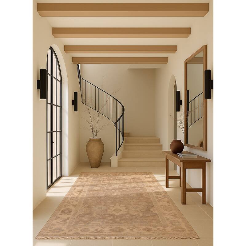 ECARPETGALLERY Hand-knotted Kavya Oushak Taupe Wool Rug - 5'11 x 9'2