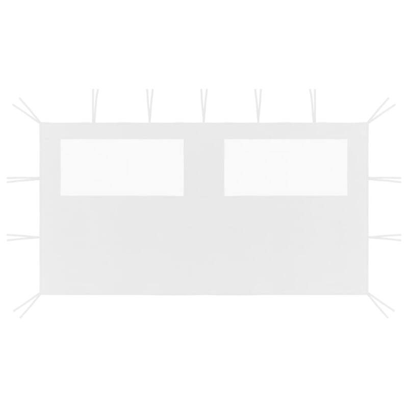 vidaXL Canopy Sidewall Patio Pavilion Panel Walls Gazebo Sidewall with Windows - 13.1' x 6.6' - White