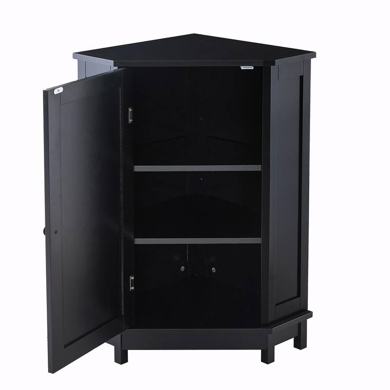 Triangle Corner Bathroom Storage Cabinet with Adjustable Shelf
