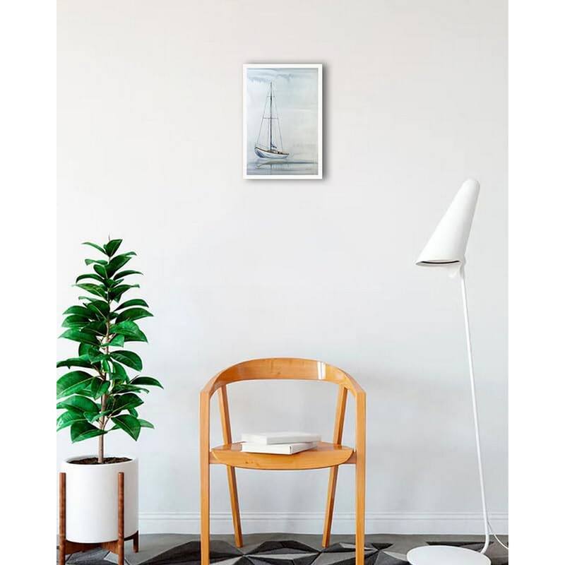 Sail On The Horizon Framed Poster - 12 x 18 Inch - White