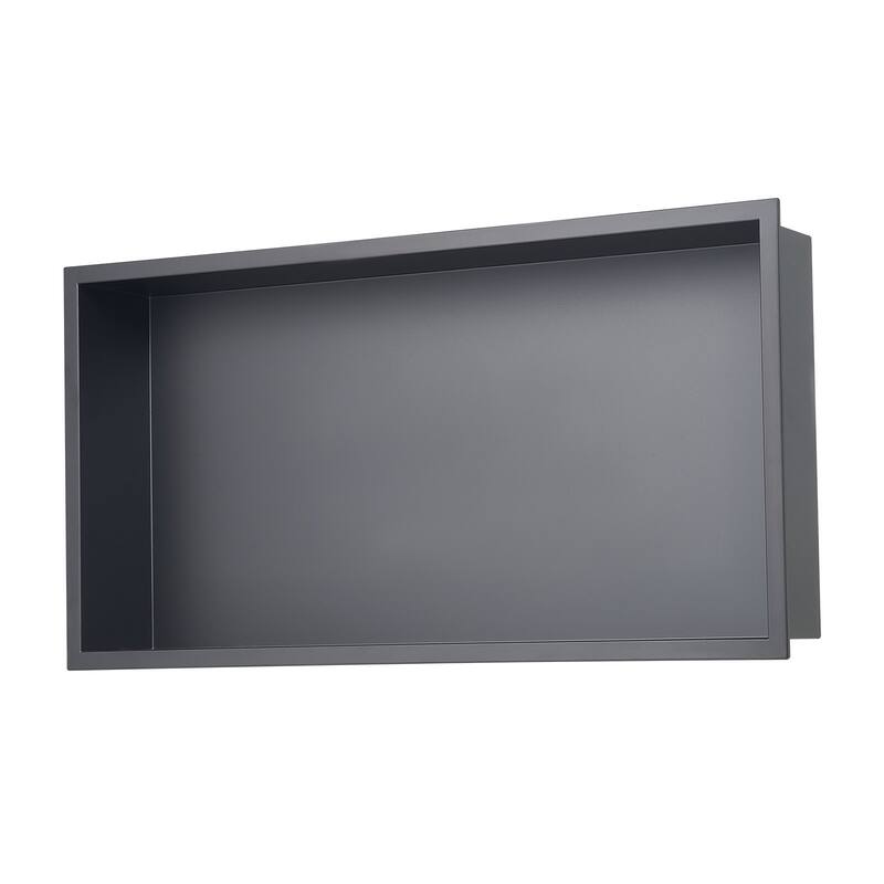 Black Stainless Steel Waterproof Shower Box with Seamless Welded Edges and 92 Drain Design - 4 x 13 x 25 inches - Black