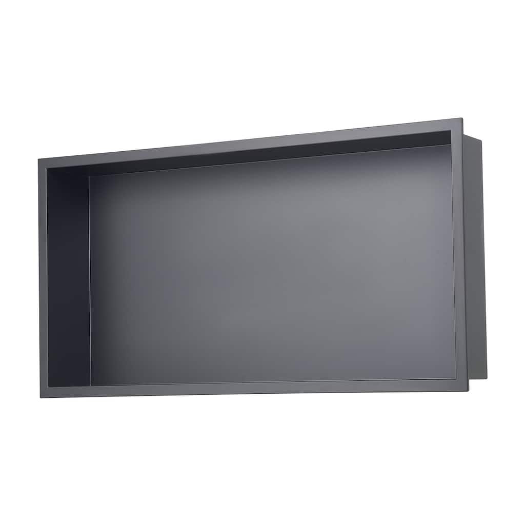 Black Stainless Steel Waterproof Shower Box with Seamless Welded Edges and 92 Drain Design - 4 x 13 x 25 inches