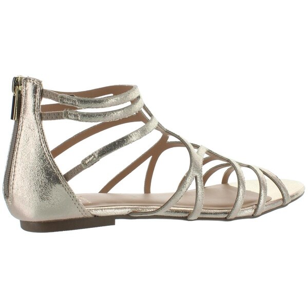 Material Girl Womens Sira Faux Suede Caged Strappy Sandals