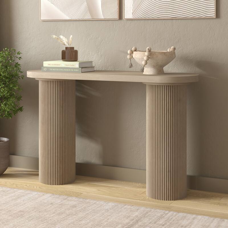 Isa 55" Wide Oval Fluted Console Table - 55" Wide