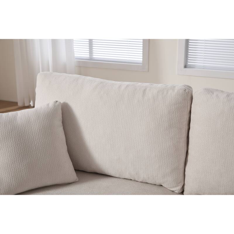 Sleeper Sofa Bed, Pull Out Couch with Mattress, 81.5" 2 Seater Upholstery Sectional Couches, Modern Linen Convertible Sofa