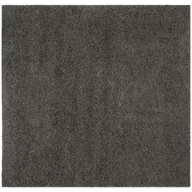 SAFAVIEH Athens Shag Ilaha 1.5-inch Thick Rug - 6'7" x 6'7" Square - Dark Grey