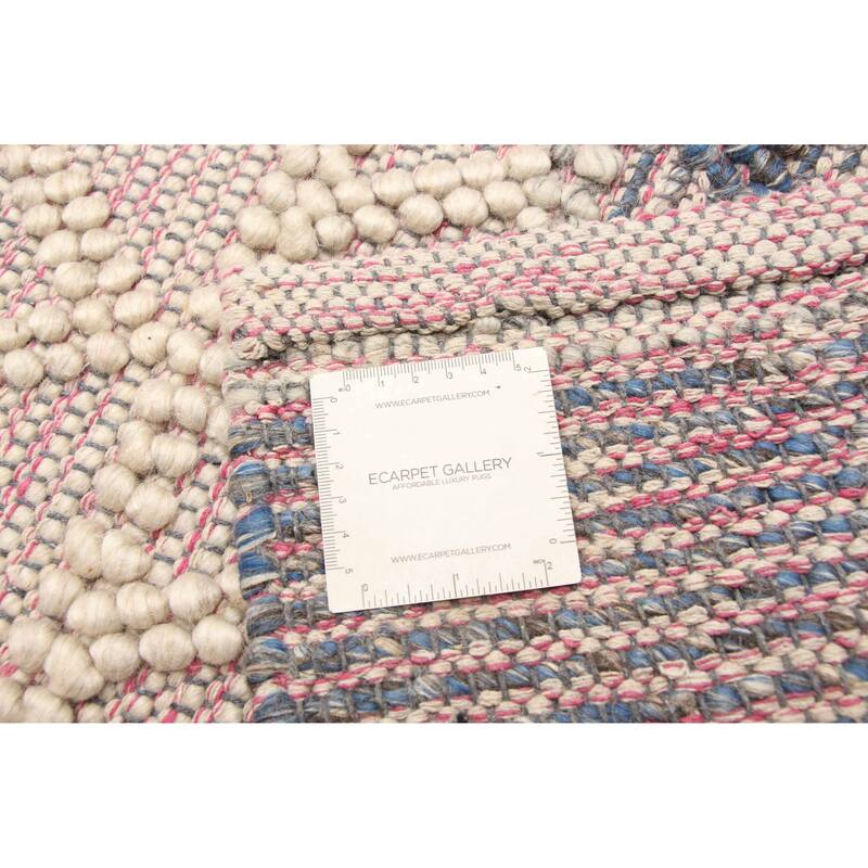 ECARPETGALLERY Braid weave Sienna Beige Wool Rug - 6'2 x 9'1