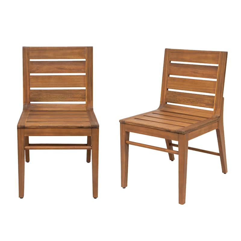 Scott Living Echo Outdoor Dining Chair Solid Acacia Wood, Set of 2