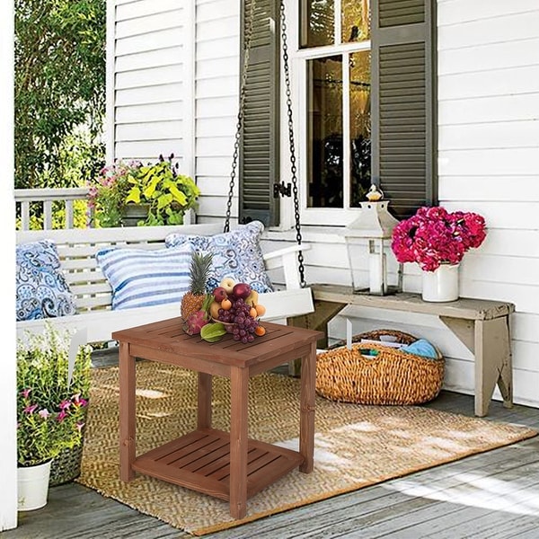 Patio swing hotsell with side tables