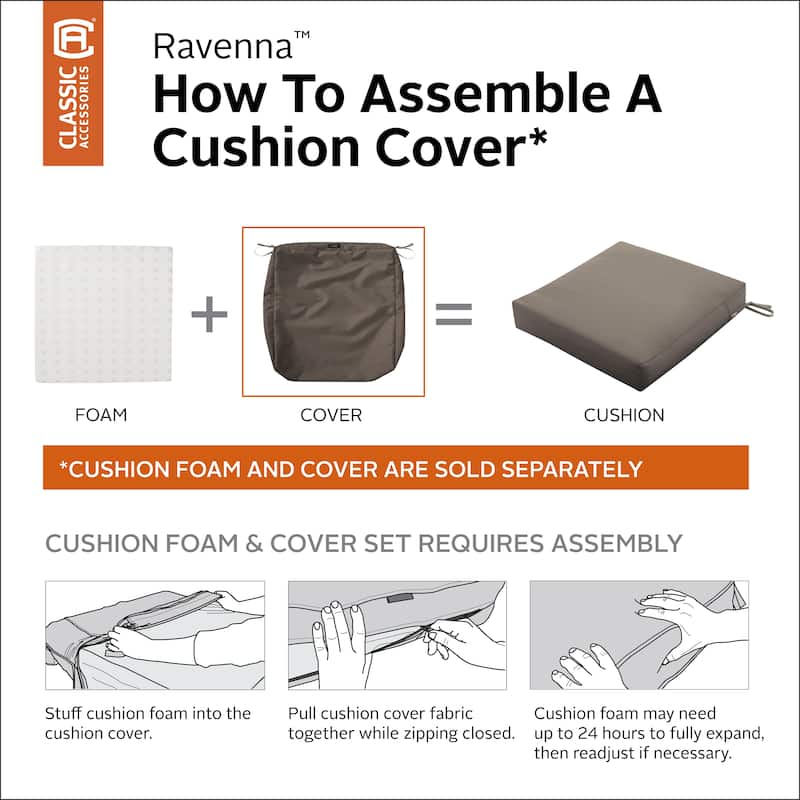 Classic Accessories Ravenna Water-Resistant Patio Chaise Cushion Cover, 80 x 26 x 3 Inch