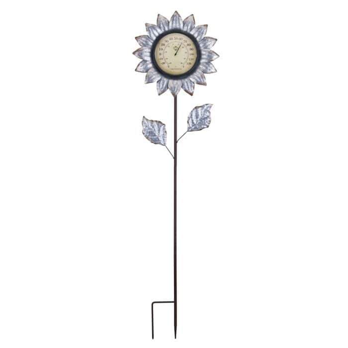 Flower Thermometer Stake - Galvanized