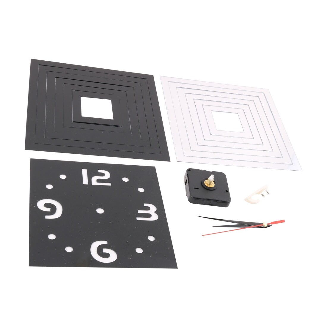 Shop Living Room Square Designed Diy Wall Sticker Digital Clock Silver Tone Black On Sale Overstock 28886426