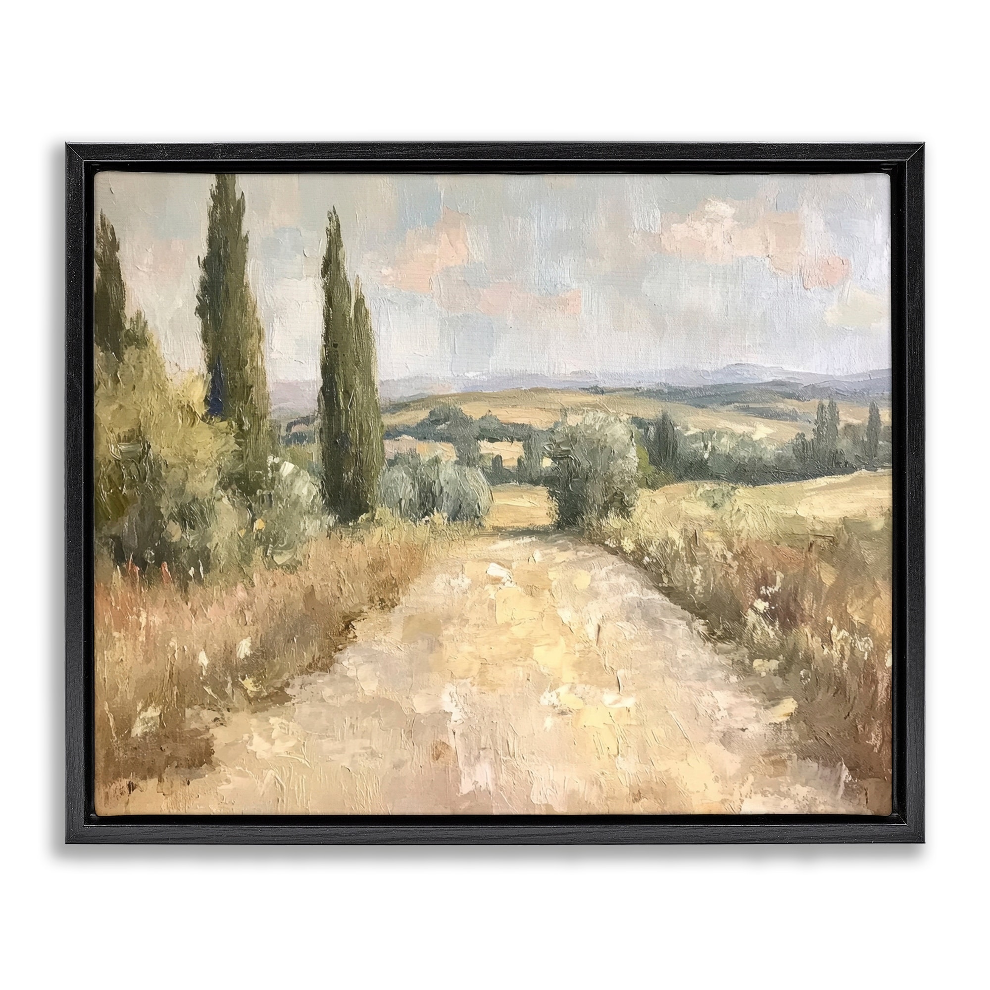 Stupell Rural Trail Landscape Framed Floater Canvas Wall Art Design By Petal Prints Design