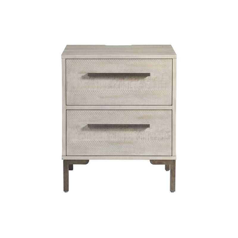 Beck 2-Drawer Modern Wood Nightstand, Willow Gray
