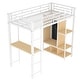 preview thumbnail 30 of 32, Twin Size Metal Loft Bed with Built-in Wardrobe, Desk and Shelves
