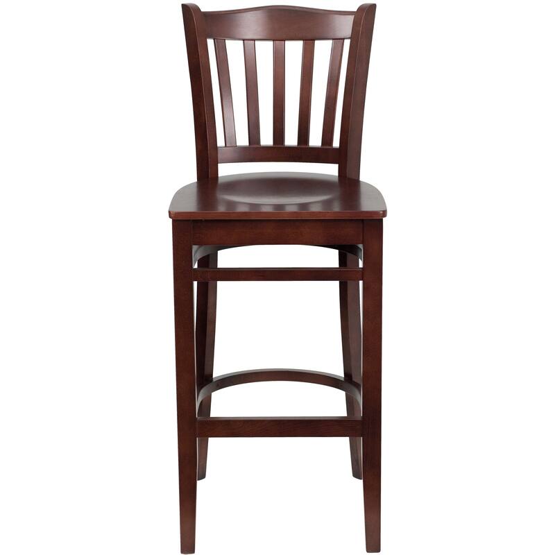 2Pk Vertical Slat Back Wood Restaurant Barstool - Hospitality Seating
