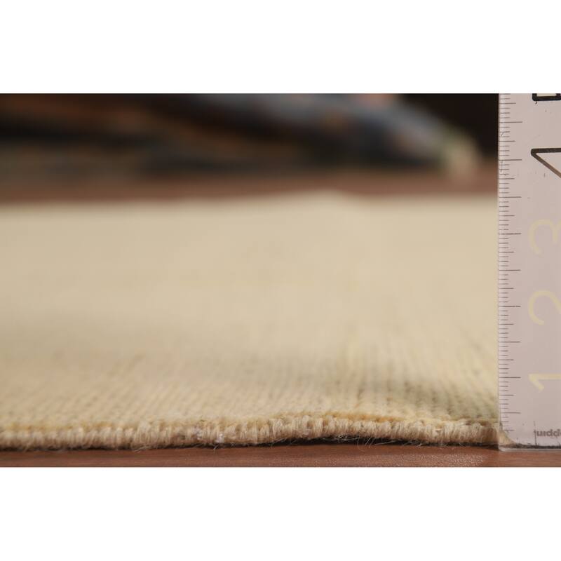 Modern Gabbeh Oriental Rug Beige Handmade Wool Carpet - 4'9"x 6'5"