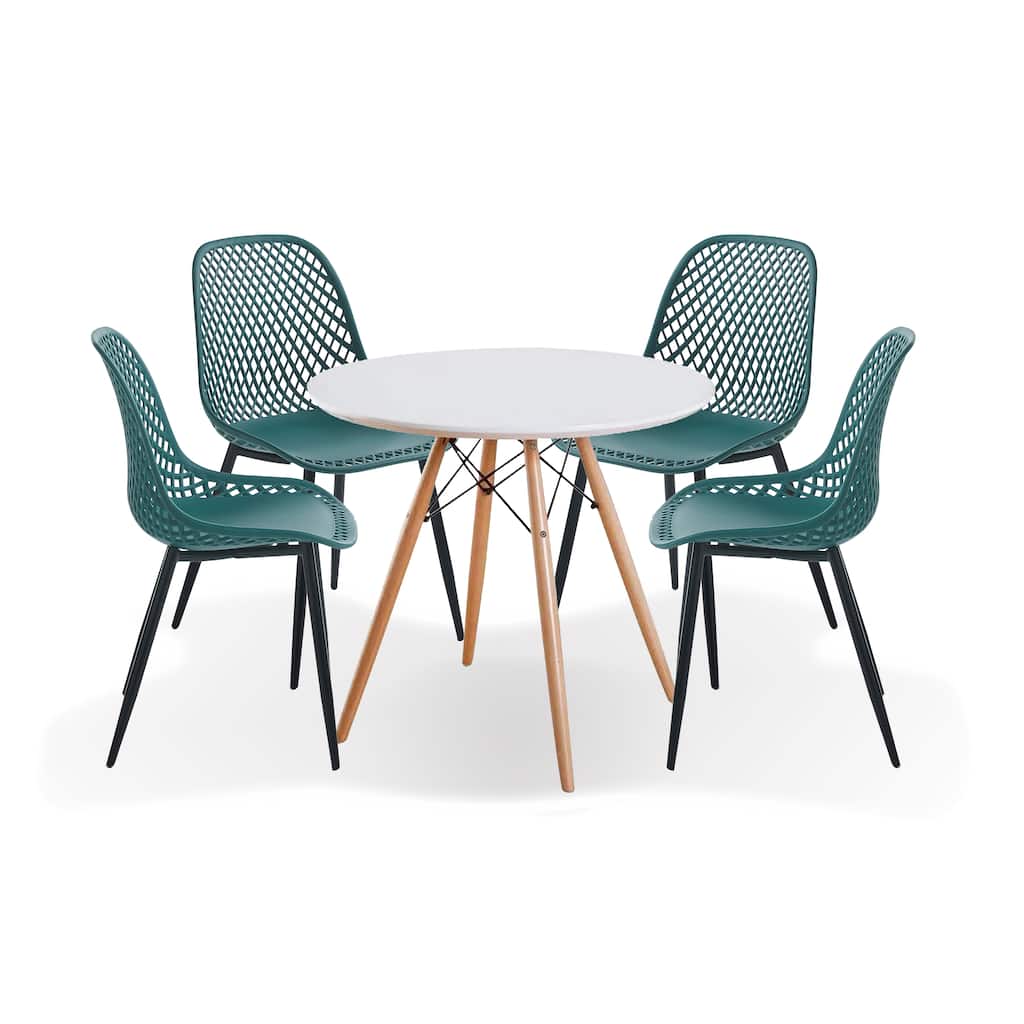 Porthos Home Vita 5-piece Dining Set, 1 Table And 4 Stackable Chairs