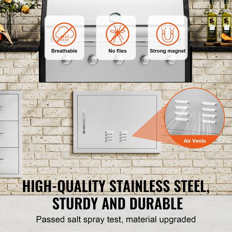 VEVOR Stainless Steel BBQ Access Door for Outdoor Kitchen, Grilling Station