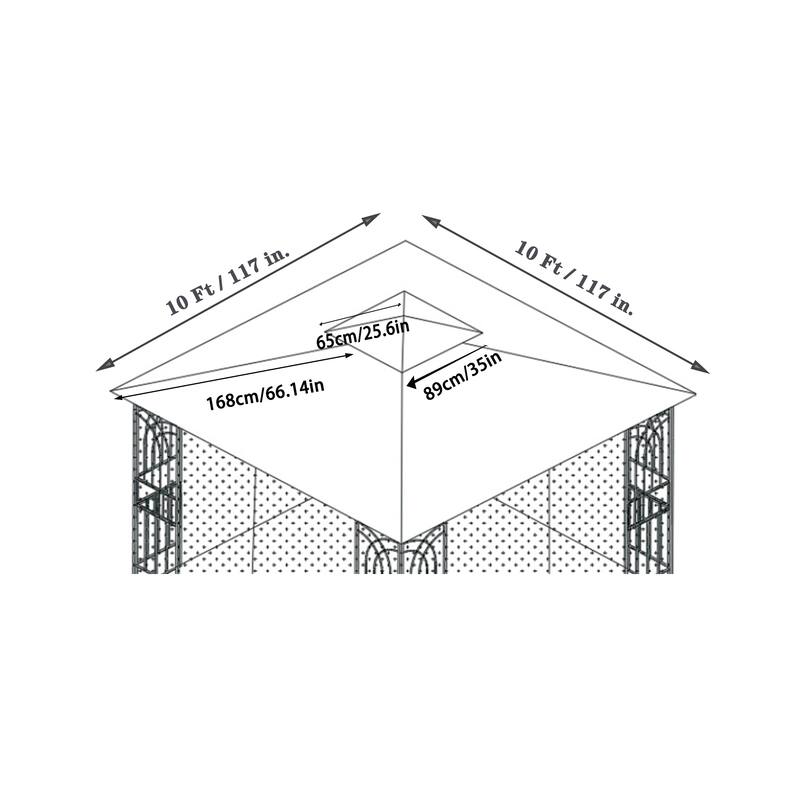10X10 Double Roof Gazebo Fabric Replacement Canopy