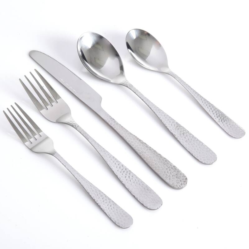 Mosaic 46 Piece Stainless Steel Service For 8 Silverware Set with Organizer Tray