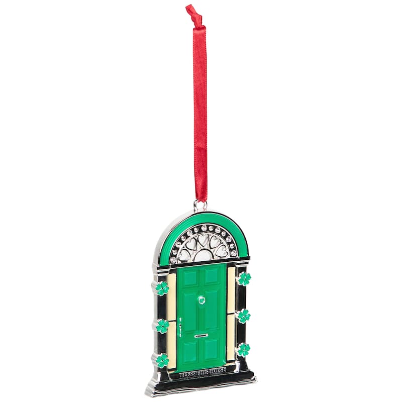 Bless This House Irish Shamrock Door Christmas Ornament - 3.75"