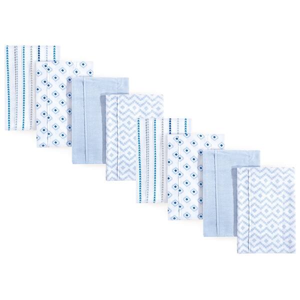 slide 1 of 1, Hudson Baby Boys and Girls Cotton Poly Flannel Burp Cloths 8-Pack Set, Boy Modern, One Size - Boy Modern 8-Pack - One Size