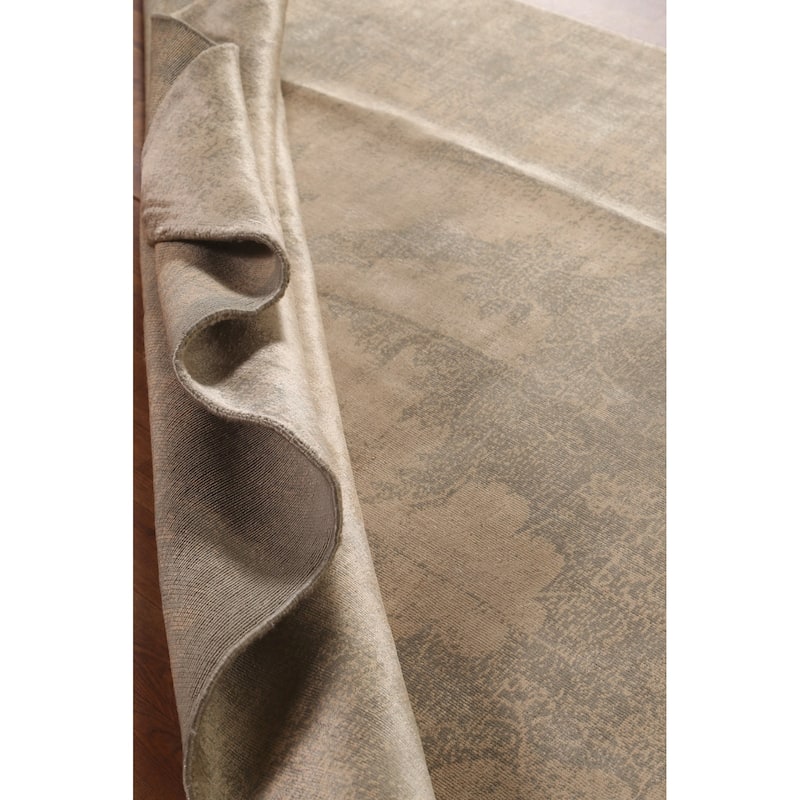 Contemporary / Modern Area Rug Hand-Knotted Abstract Wool Carpet - 5'7"x 7'10"