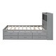 preview thumbnail 12 of 11, Captain Bed Wood Platform Bed Frame w/ Trundle, Power Outlet,Full, Gray