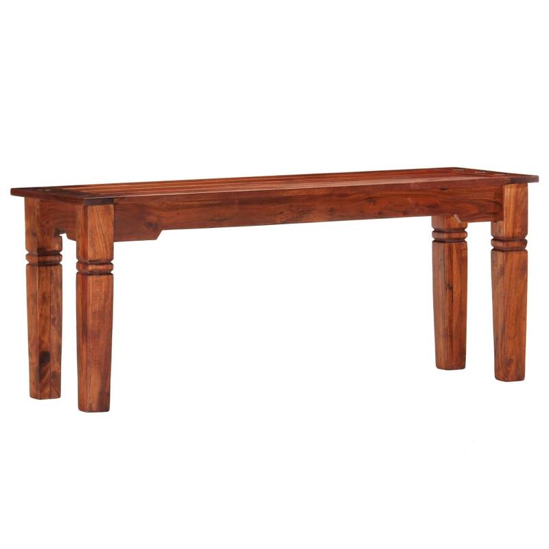 vidaXL Bench 43.3 " Solid Acacia Wood - 43.3 x 13.8 x 17.7"