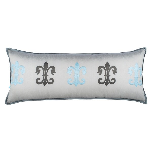 100 Handmade Imported Fleur De Lis Throw Pillow Cover Dark Grey