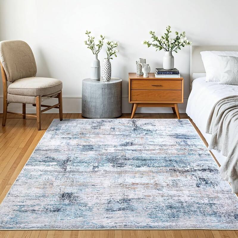 Delara Machine Washable Area Rug, Soft & Durable, Non-Slip Backing, Eco- Friendly GRS certified.