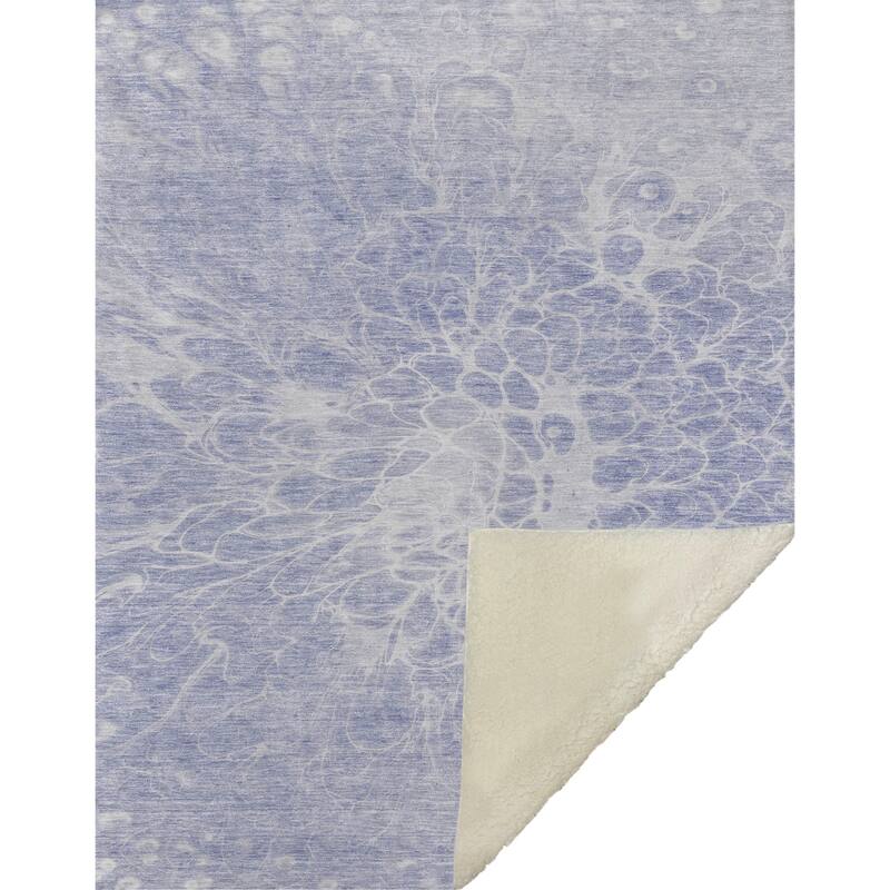 Premium Machine Washable Modern Floral Sherpa Throw Blanket
