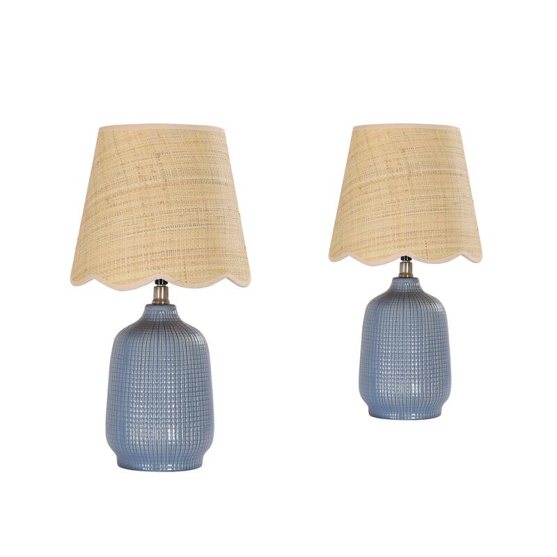 Traditional Ceramic Woven Table Lamp for Living Room