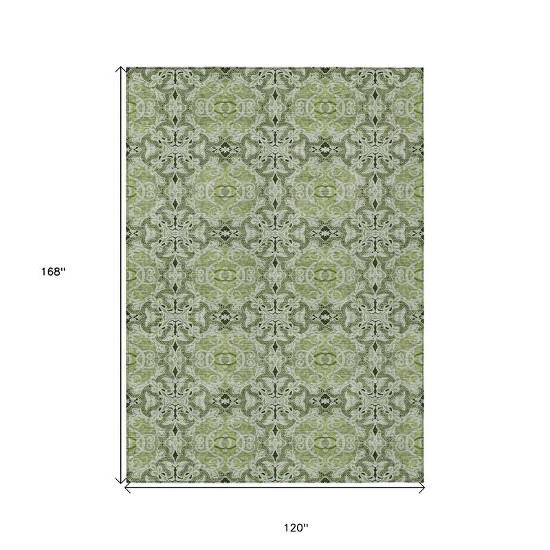 HomeRoots Medallion Transitional Rectangle Outdoor Rug