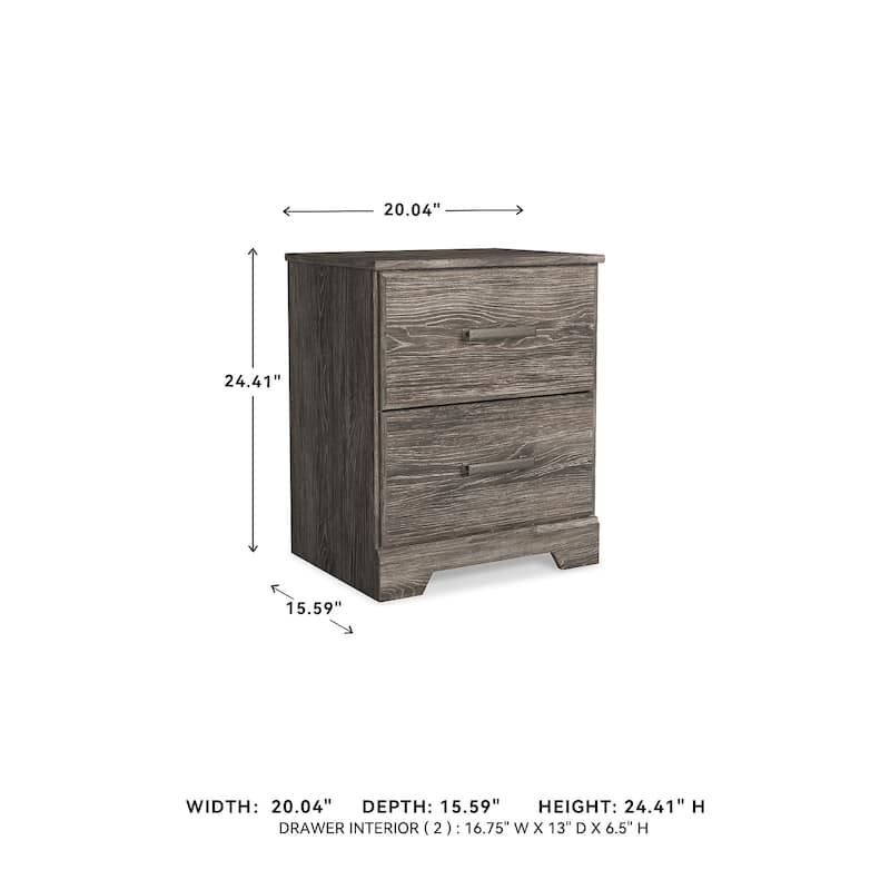 Ralinksi Gray Two Drawer Nightstand
