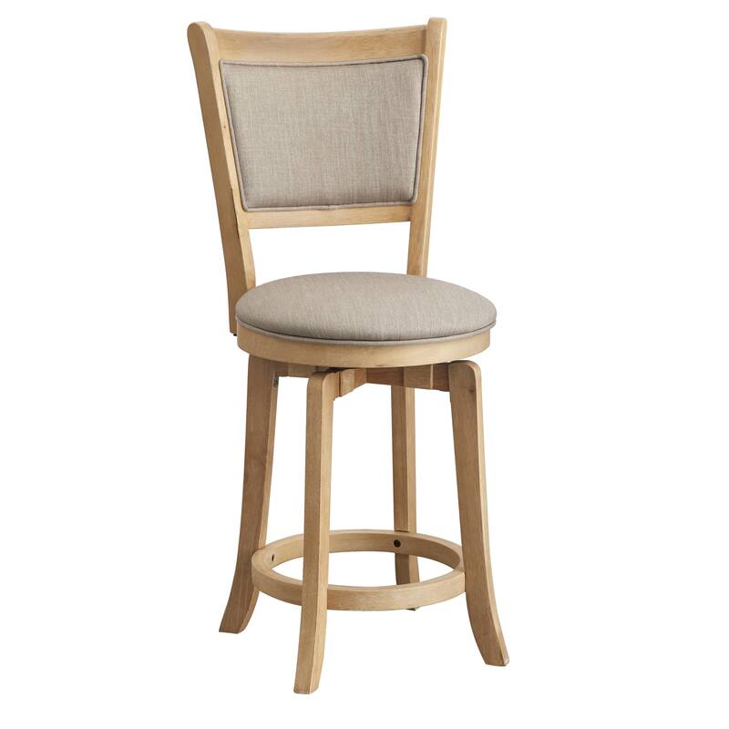 Simple Living French Country 24-inch Solid Wood Counter Height Swivel Bar Stool