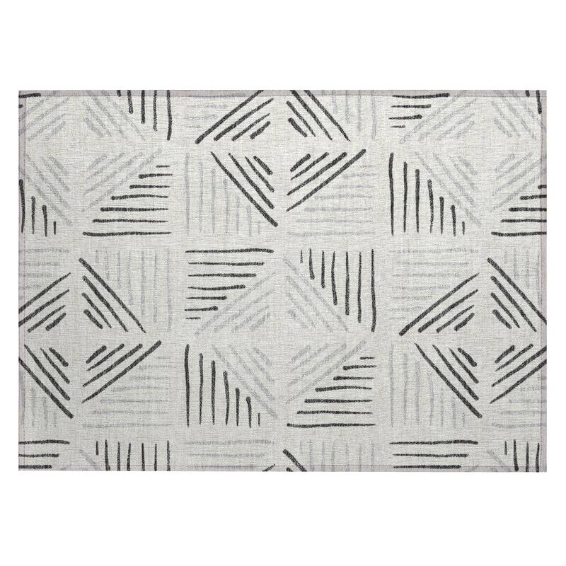 Machine Washable Indoor/ Outdoor Geo Dia Chantille Rug
