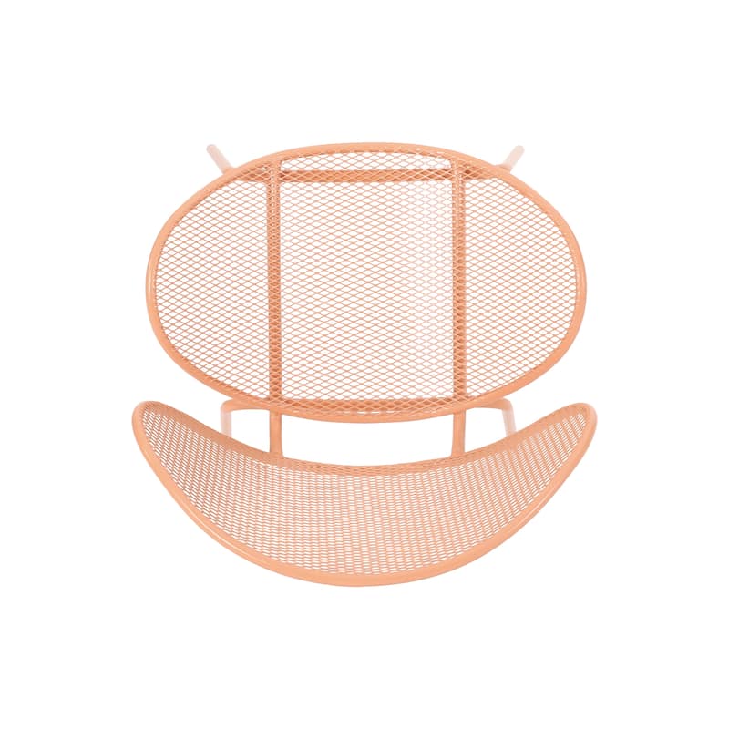 Roomfitters Modern Mesh Patio Lounge Chair Set, Curved Outdoor Seating, Weather-Resistant Steel, Orange (Set of 2)