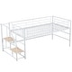 preview thumbnail 29 of 32, Simple & Space-saving Design Mid Metal Loft Bed with Storage stairs, Twin Size