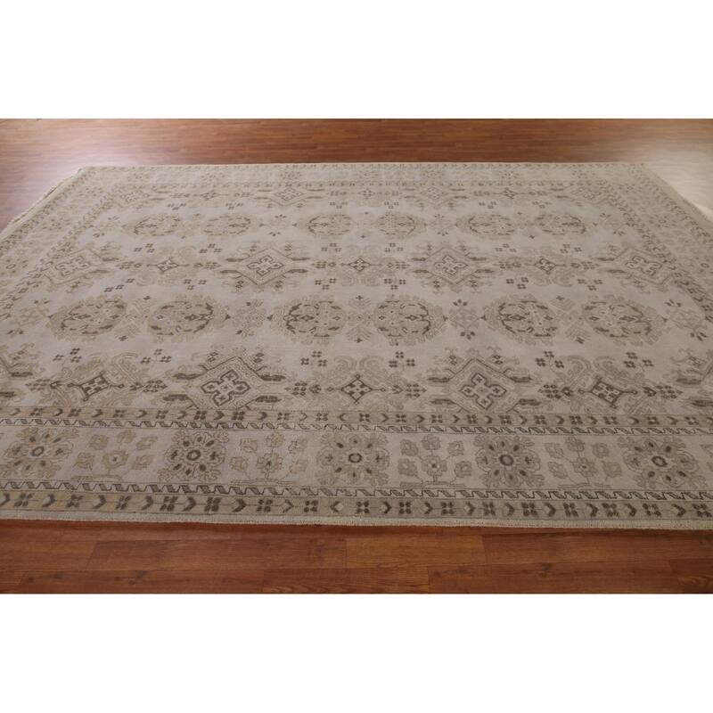 Oushak Oriental Area Rug Handmade Wool Carpet - 8'10"x 12'1"