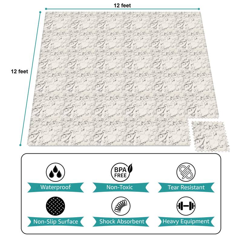 Sorbus 144 Sq. Ft. Wood Grain Floor Tiles Foam Mat EVA Interlocking Mats Tile 3/8-Inch Thick Flooring Wood Puzzle Exercise Mats