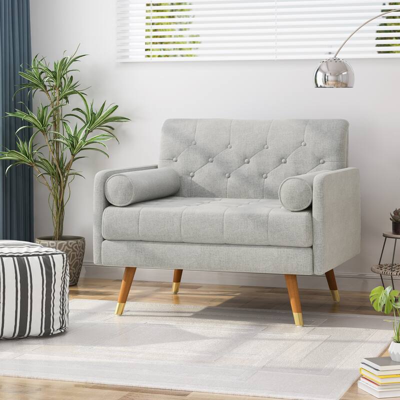 Merax Fabric Mid-Century Modern Club Chair - Light Grey