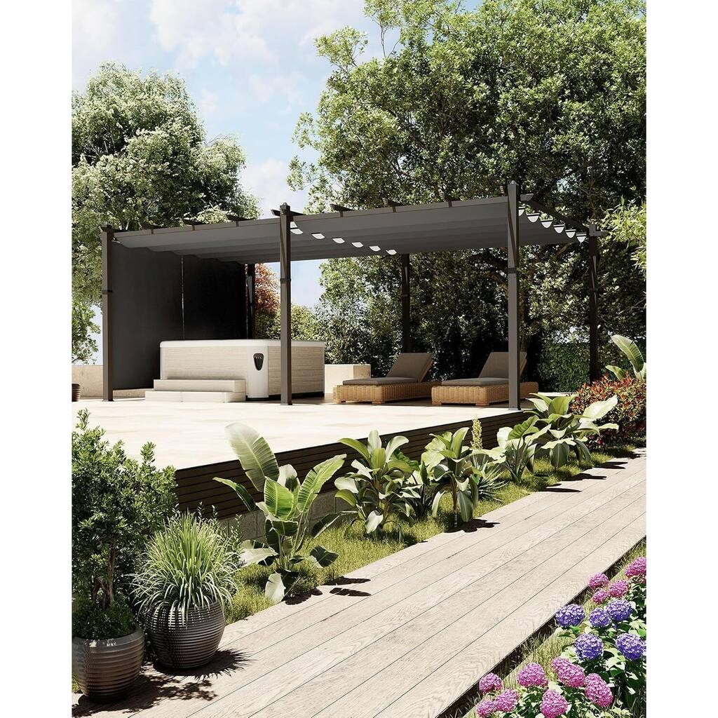 10x20 Ft Outdoor Aluminum Heavy-Duty Patio Pergola for Existing Deck Backyard Garden Porch - 12X20 Ft