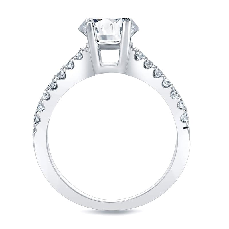 Auriya 14k Gold Round Diamond Engagement Ring 1ctw Split-band