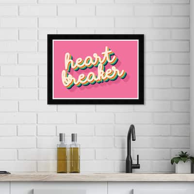 Wynwood Studio Prints Typography and Quotes Heart Breaker Pink Pink and Modern & Contemporary Wall Art Canvas Print