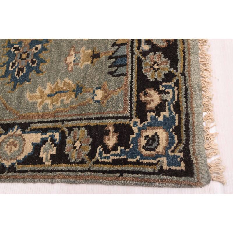ECARPETGALLERY Hand-knotted Finest Agra Jaipur Teal Wool Rug - 2'5 x 7'10