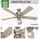 preview thumbnail 8 of 18, Hunter 52" Crestfield Ceiling Fan with 3-Light LED Light and Pull Chain - Farmhouse, Casual, Rustic