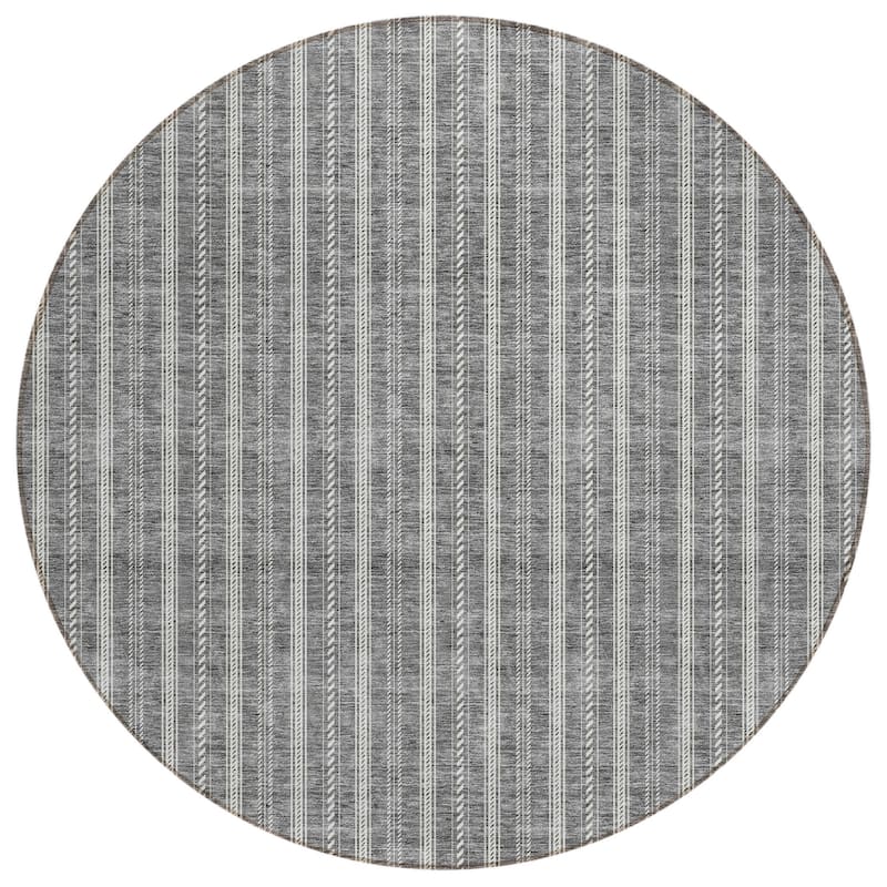 HomeRoots Striped Transitional Rectangle Outdoor Rug